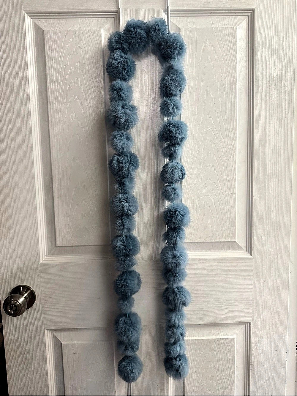 Blue Rabbit Fur Scarf Like New